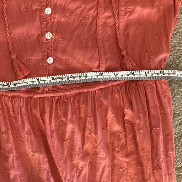 Gap Coral Cotton Maxi Pheasant Dress Sz Medium and very long and feminine - Picture 8 of 8